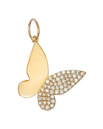 Nina Gilin 14k Yellow Gold Diamond Demi Pave Butterfly Pendant In Neutral