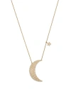 NINA GILIN 14K YELLOW GOLD DIAMOND MOON & STAR PENDANT NECKLACE, 16