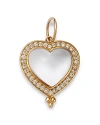 Nina Gilin 14k Yellow Gold Moonstone And Diamond Cut Out Heart Charm In White/gold