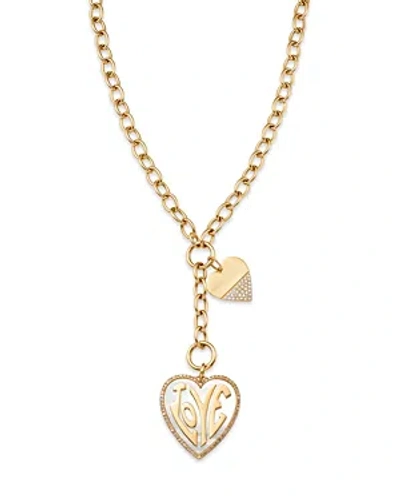 Nina Gilin 14k Yellow Gold Two Hearts Love Diamond Pendant Necklace, 16 In Neutral