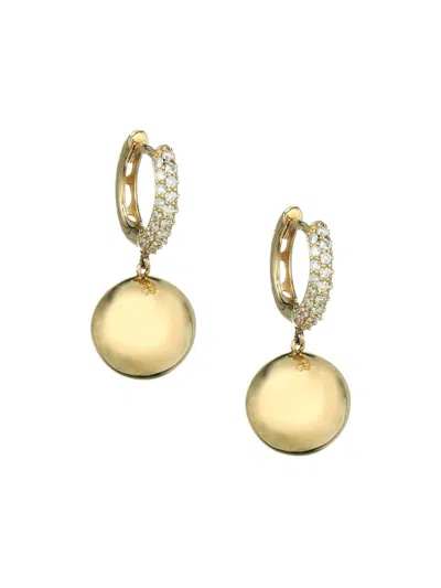 Nina Gilin Women's Diamond 18k Gold Drop Earrings In Silver