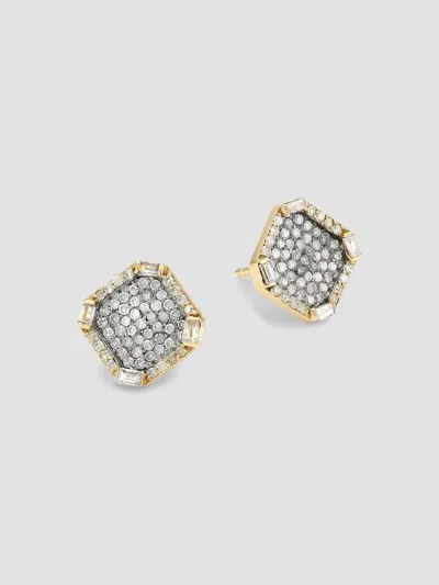 Nina Gilin Women's Two-tone & Diamond Octagon Stud Earrings In Gold