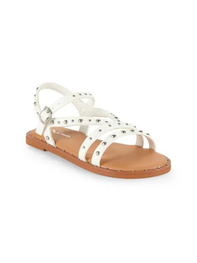 Nina Kids' Unbranded Girl's Studded Flat Sandals In White