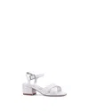Nina Little Girls Block Heel Dress Sandals In Silver