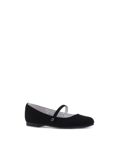 Nina Girls' Fernanda Ballet Flats - Toddler, Little Kid, Big Kid In Black Microsuede