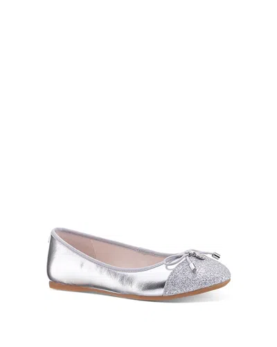 Nina Girls' Kamryn Ballet Flats - Little Kid, Big Kid In Silver/silver