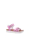 Nina Big Girls Lacey Season Fastening Strap Sandals In Purple