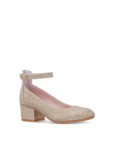 Nina Girls' Lennie Ankle Strap Pumps - Little Kid, Big Kid In Platino Gold