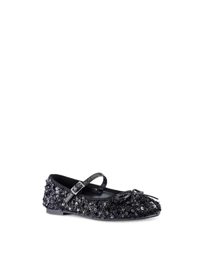 Nina Sparklin Mary Jane Flat Kids' In Black