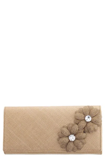 Nina Giselle Embellished Clutch In Brown
