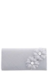Nina Giselle Embellished Clutch In Silver