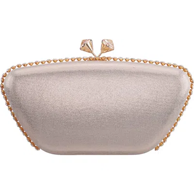 Nina Goddess Frame Clutch In Neutral