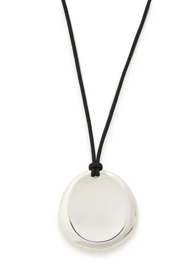 Nina Gordon Concave Sterling Silver Necklace In Transparent