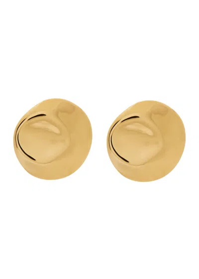 Nina Gordon Dented Medallion 14kt Gold Vermeil Drop Earrings
