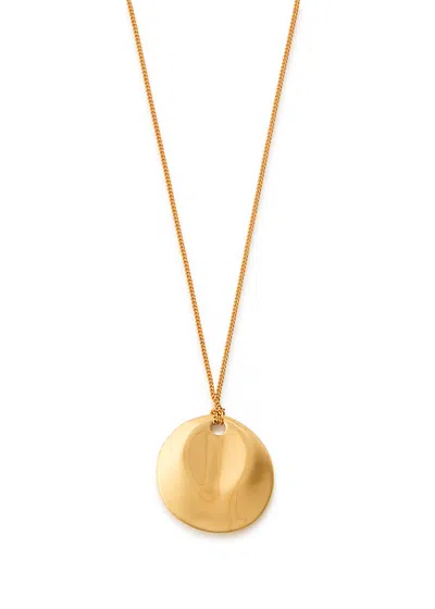 Nina Gordon Dented Medallion 14kt Gold Vermeil Necklace