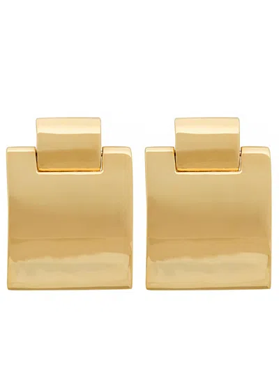 Nina Gordon Square Mini Doorknockers 14kt Gold Vermeil Drop Earrings