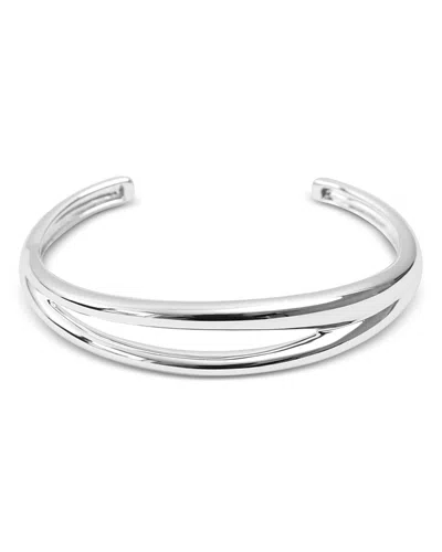 Nina Gordon Via Wrist Cuff Bangle Bracelet In Silver