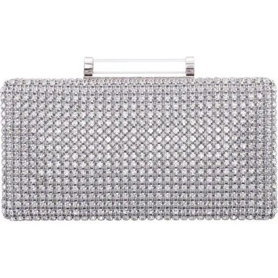 Nina Gracious Crystal Clutch In Silver