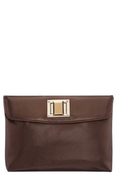 Nina Grayson Crystal Turnlock Clutch In Bronze