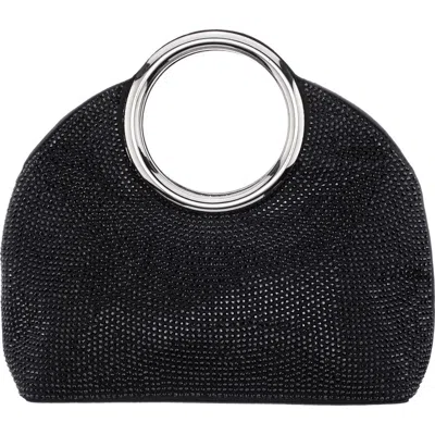 Nina Hannah Crystal Embellished Top Handle Bag In Black