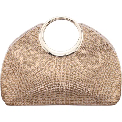 Nina Hannah Crystal Embellished Top Handle Bag In Gold