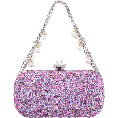 Nina Harmony Embellished Clutch In Purple