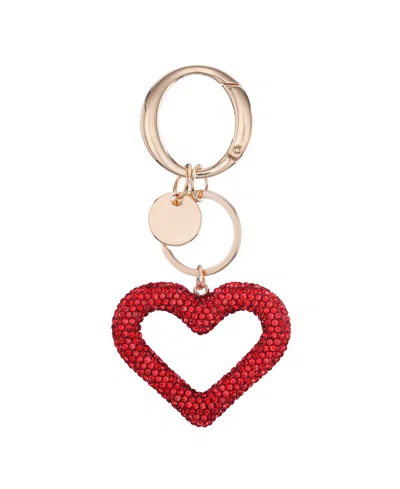 Nina Heart Crystal Bag Charm In Multi