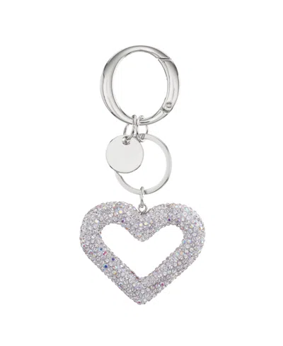 Nina Heart Crystal Bag Charm In Orange