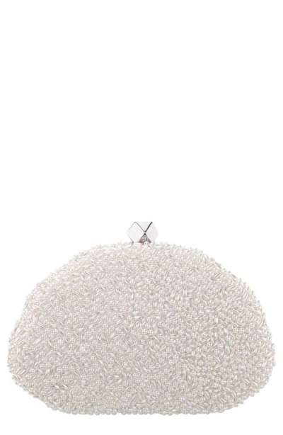 Nina Hera Frame Clutch In Ivory