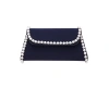 NINA IMITATION PEARL TRIM TRAPEZOID FLAP BAG