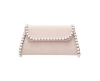 NINA IMITATION PEARL TRIM TRAPEZOID FLAP BAG