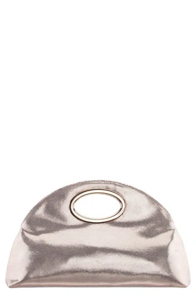 Nina Jael Top Handle Clutch In Brown