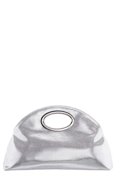 Nina Jael Top Handle Clutch In Silver