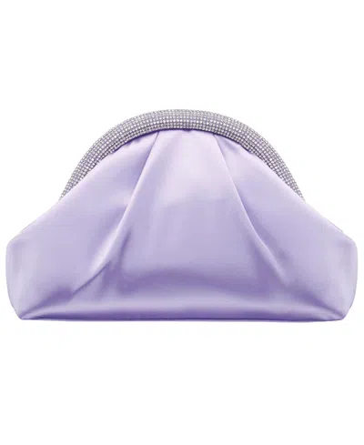 Nina Jane Crystal Magnetic Small Clutch Handbag In Purple