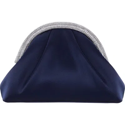 Nina Jane Frame Clutch In Navy