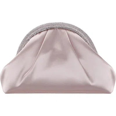 Nina Jane Frame Clutch In Pearl Rose