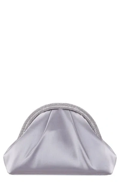 Nina Jane Frame Clutch In Silver