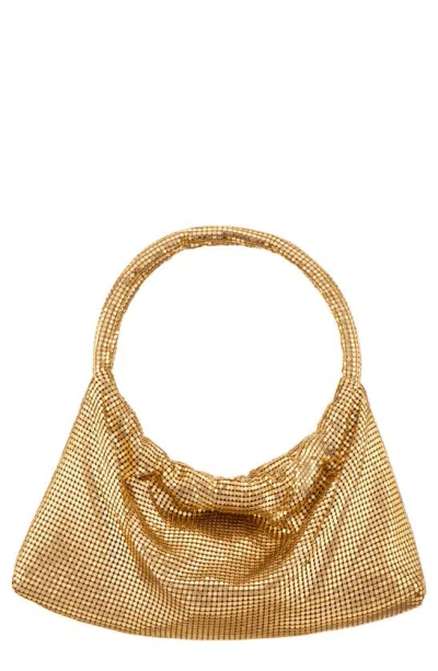 Nina Joyce Mesh Top Handle Bag In Gold