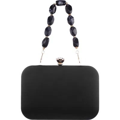 Nina Kaela Beaded Handle Clutch In Black