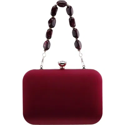 Nina Kaela Beaded Handle Clutch In Cherrywood