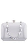 Nina Kaela Frame Clutch In Silver