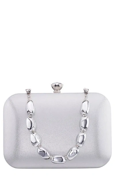 Nina Kaela Frame Clutch In Silver