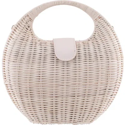 Nina Kava Rattan Handbag In Neutral