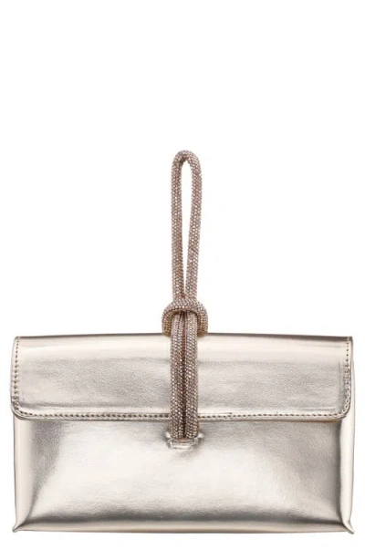 Nina Kaylee Metallic Faux Leather Clutch In Gold