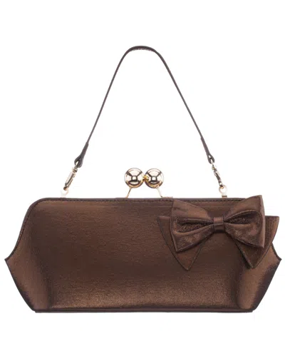 Nina Kenji Vintage Style Small Frame Handbag In Brown