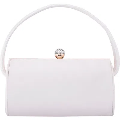 Nina Khalani Satin Clutch In White
