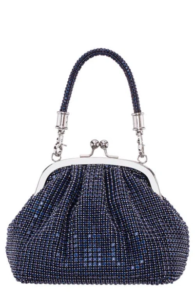 Nina Kiara Frame Clutch In Blue