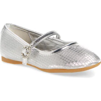 Nina Girls' Wally Mary Jane Ballet Flats - Little Kid, Big Kid In Silver Glitter