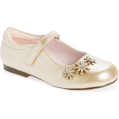 Nina Kids' Daisy Mary Jane Flat In Gold Shimmer