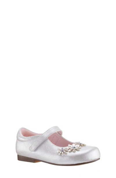 Nina Kids' Daisy Mary Jane Flat In White Shimmer